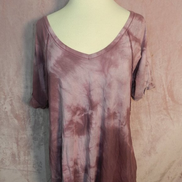 None Tops - Collegiate Outfitters Womens Purple Tie Dye Cotton Short Sleeve Shirt Size Small